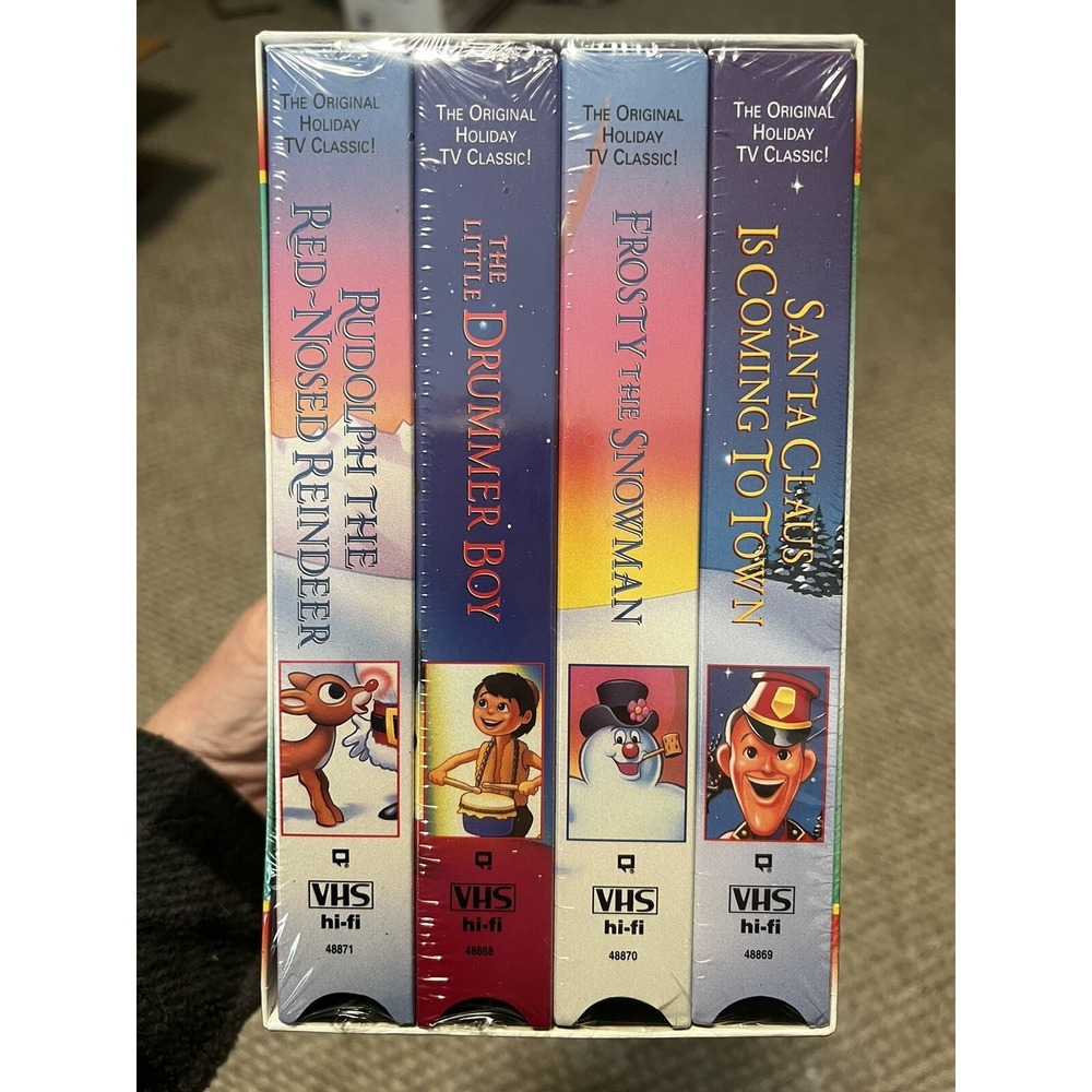 Christmas Classics VHS Tape Set: Frosty Santa Claus Rudolph Drummer Boy ~ NEW